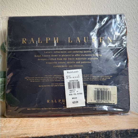 NWT Vtg Ralph Lauren Home Equestrian Paisley FULL FLAT SHEET Cottage Floral - Picture 2 of 3